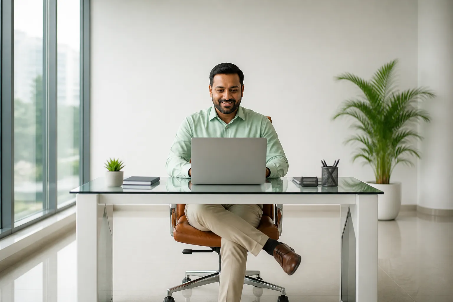 Pune MIDC business owner reviewing their AEO-optimized website